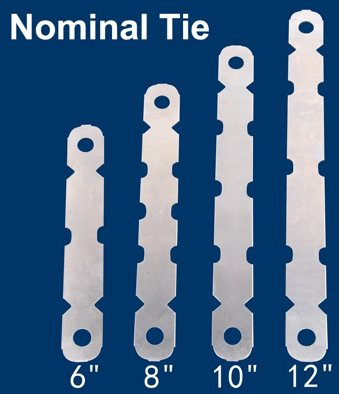 Full-Tie Nominal Ties With Standard Bolts And Wedge Pins