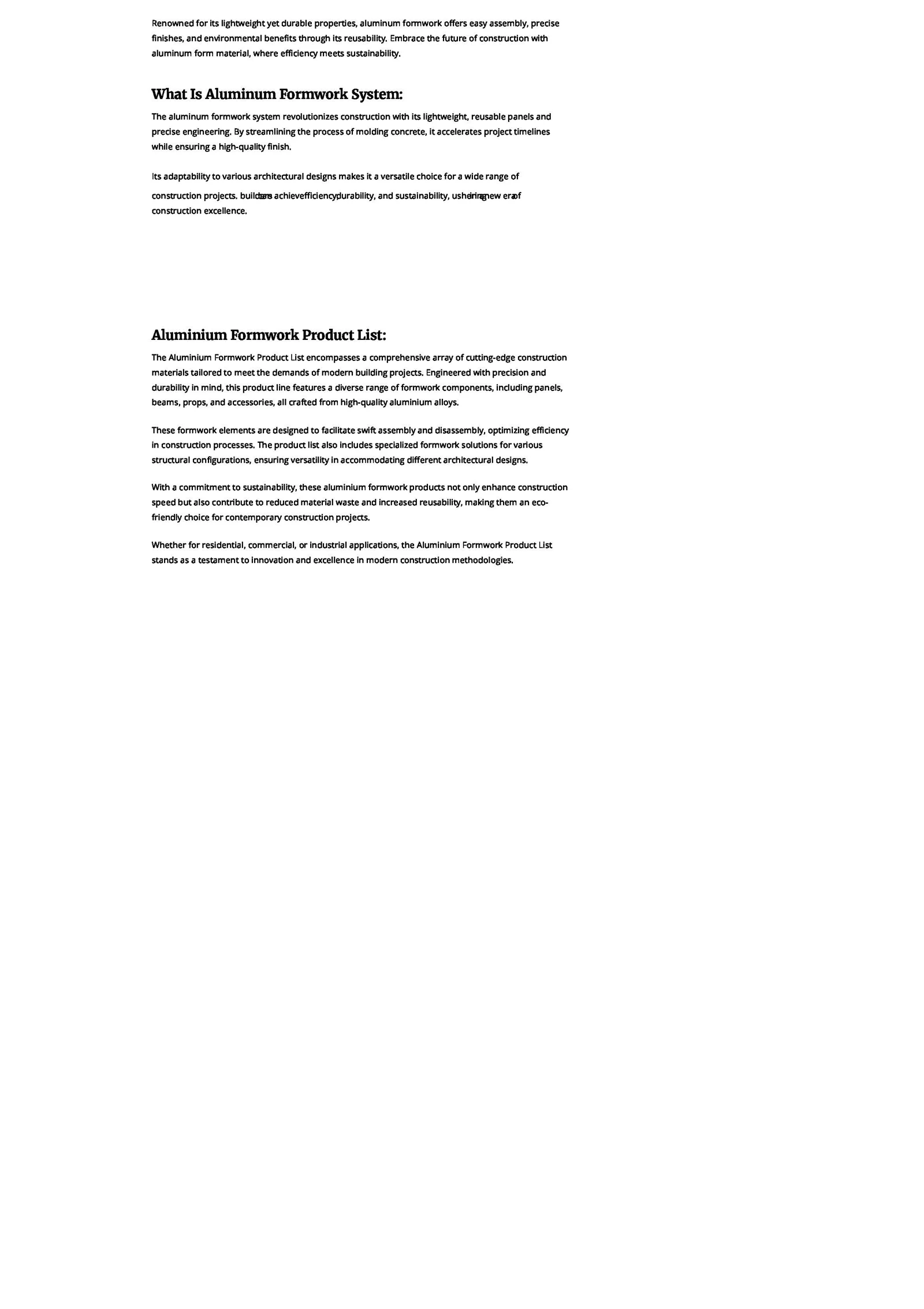 Advantages and Disadvantages of Aluminium Formwork3